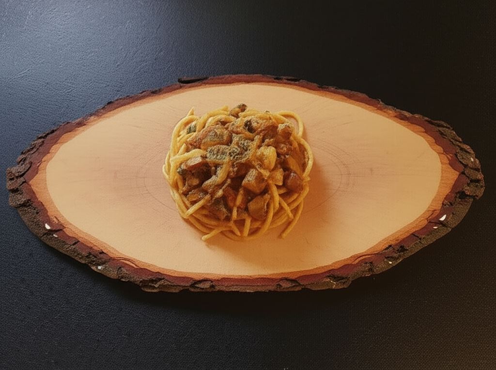 Leśne spaghetti z batatami