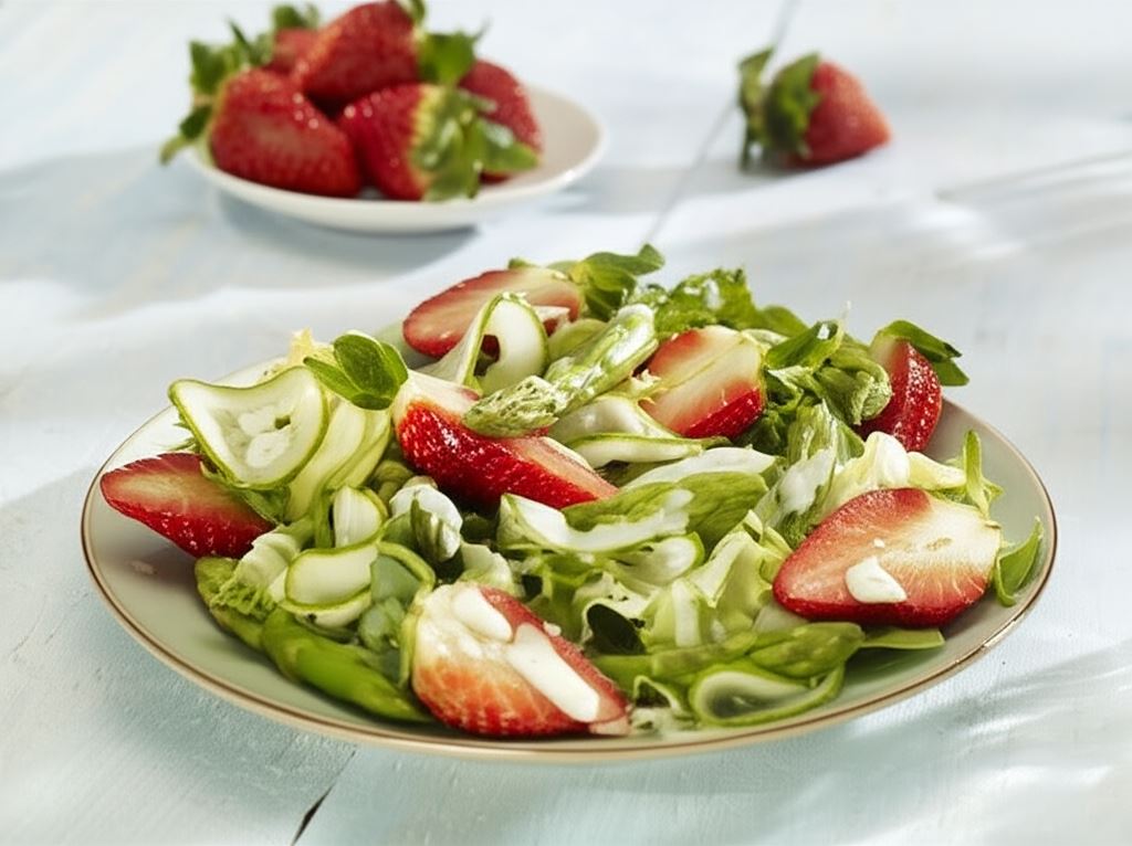 Letnia sałatka z truskawkami i szparagami