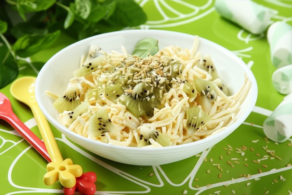 Lodowe spaghetti waniliowe z kiwi