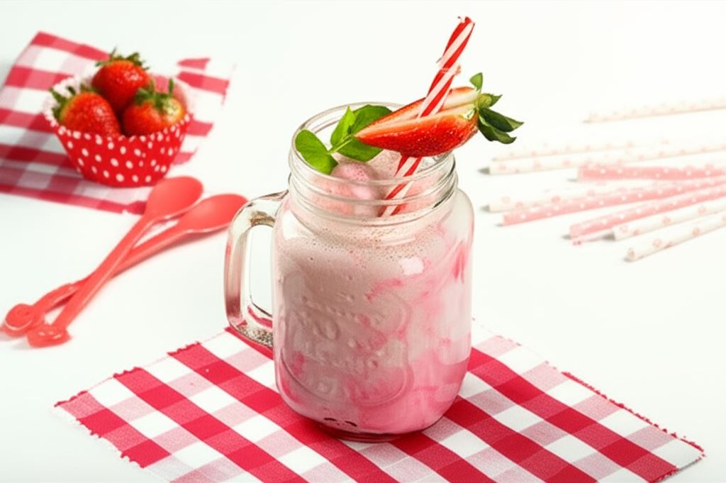 Lodowy koktajl truskawkowy