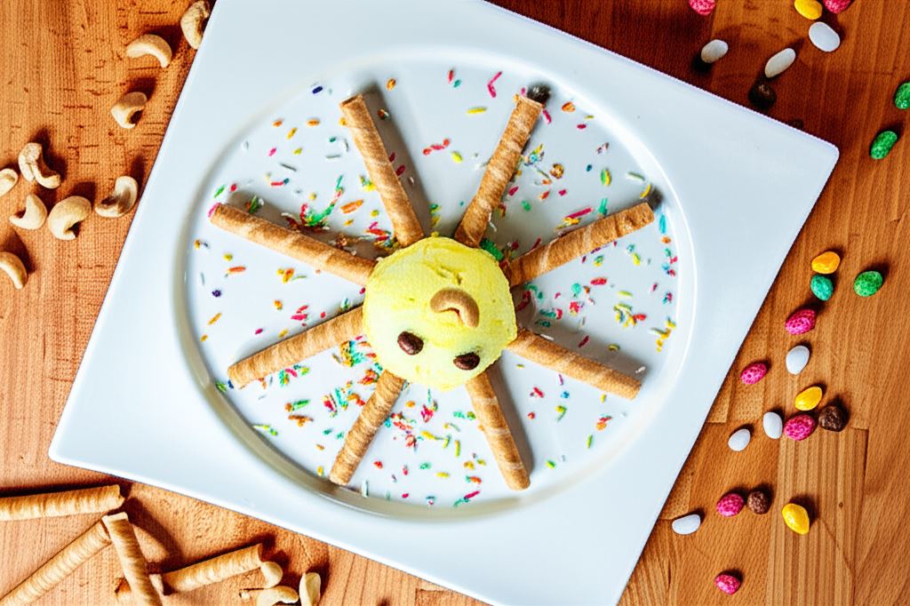 Lody ananasowe z rurkami waflowymi 'Słoneczko'