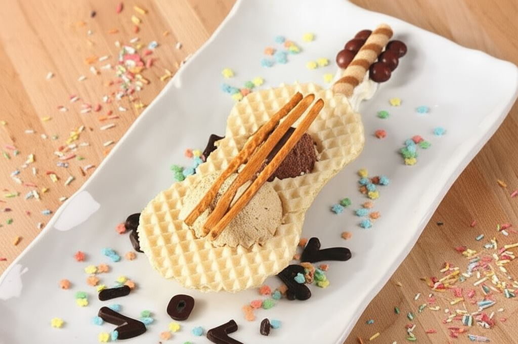 Lody czekoladowe z paluszkami 'Gitara'