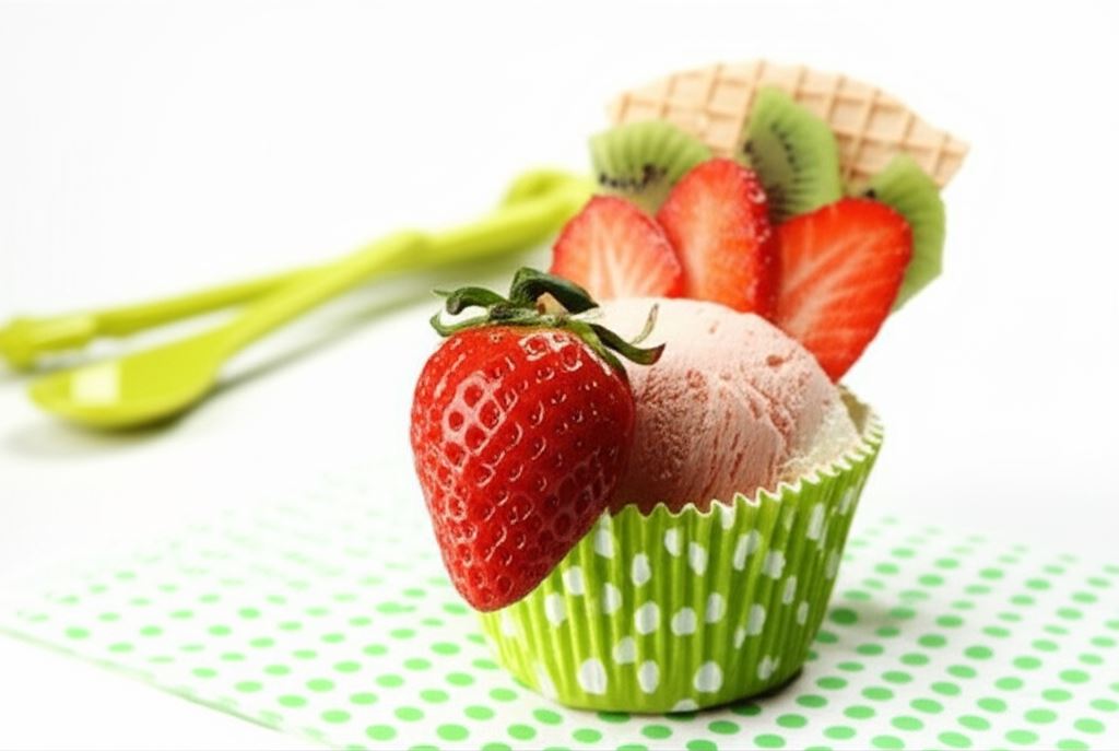 Lody truskawkowe 'Kurka na grzędzie'