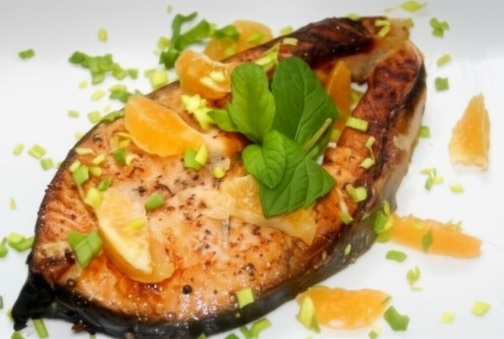 Łosoś herbaciany z mandarynkami