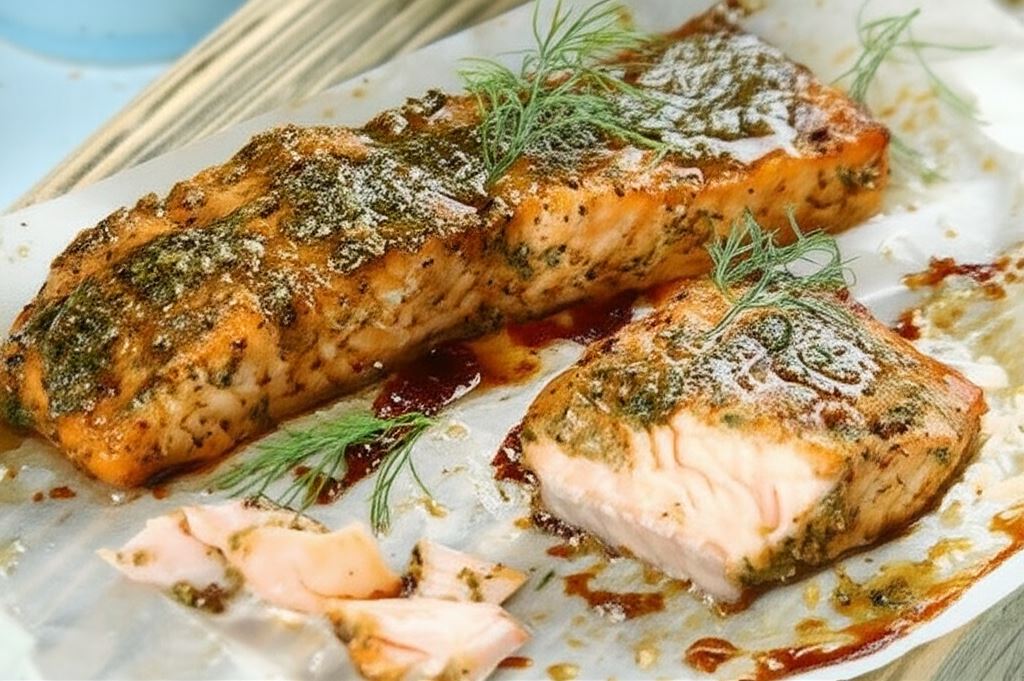 Łosoś pieczony w miodowym sosie