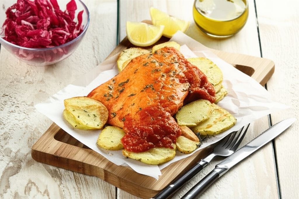 Łosoś w sosie bolognese