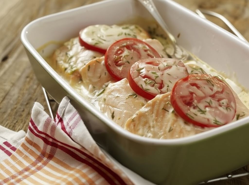 Łosoś zapiekany z koperkiem