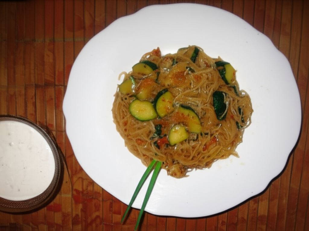 Makaron sojowy z kurczakiem