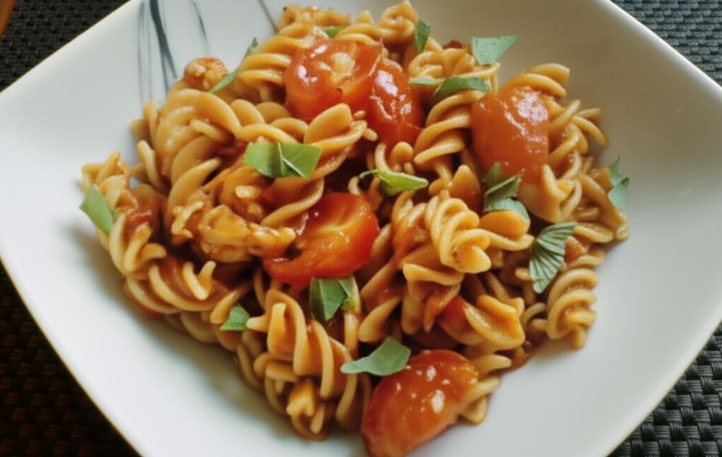 Makaron w pikantnym sosie pomidorowym