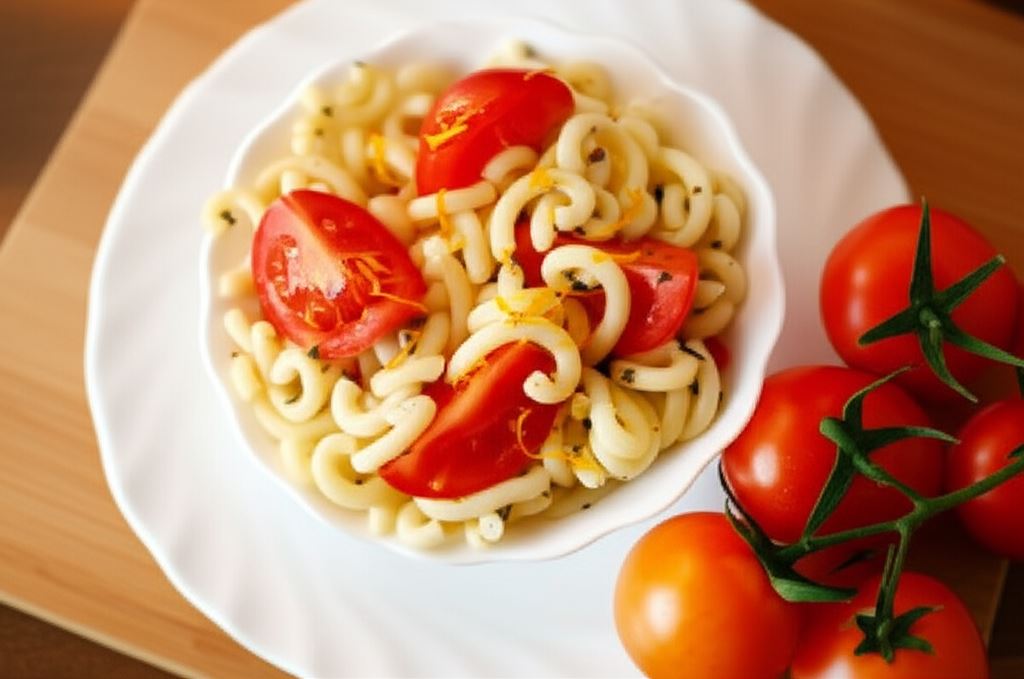 Makaron z cytrynowym dressingiem