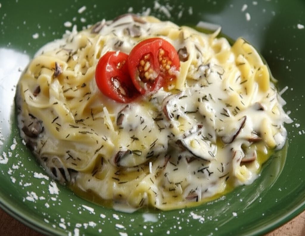 Makaron z grzybami