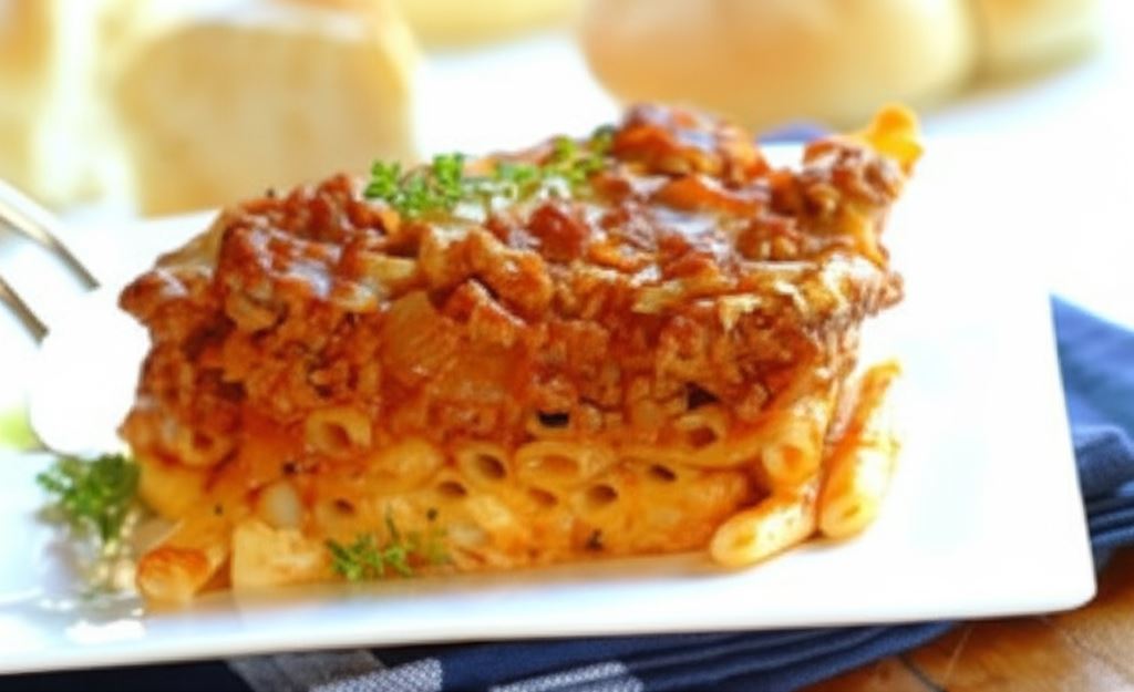 Makaron z jagnięciną po grecku