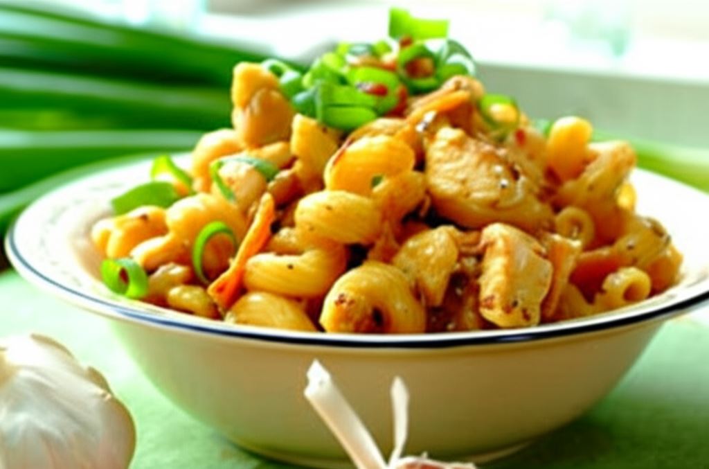 Makaron z kurczakiem i boczkiem