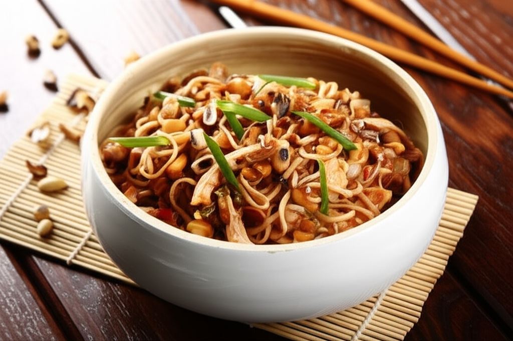 Makaron z orzechami po chińsku