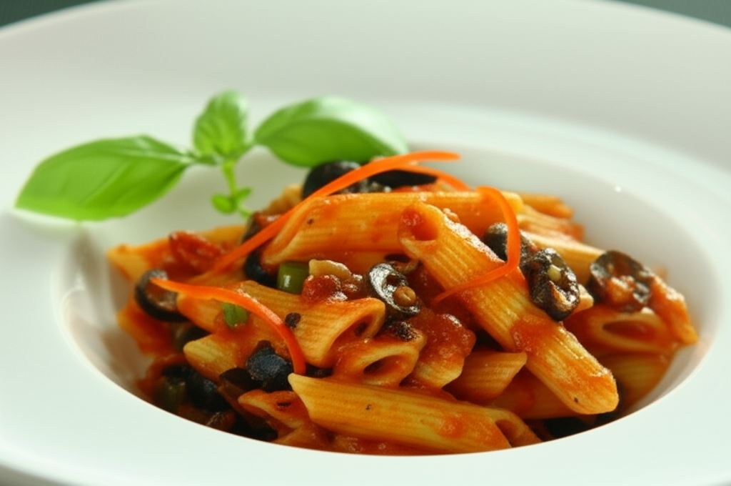 Makaron z pikantnym sosem 'arrabbiata'