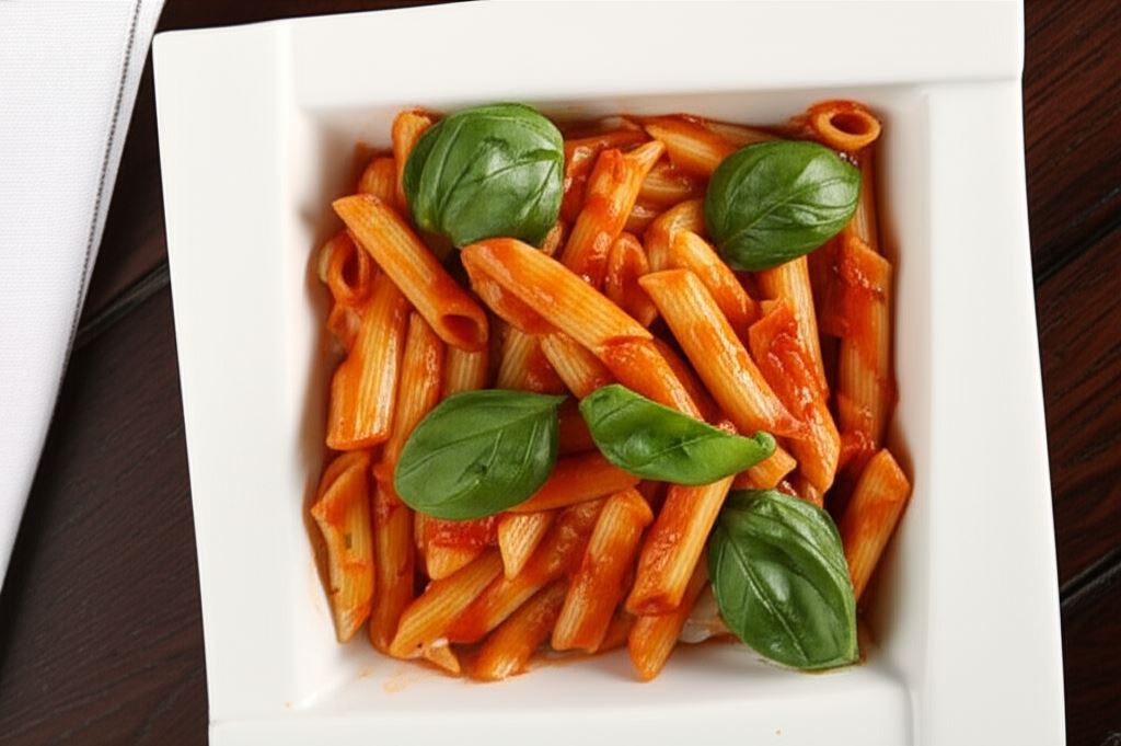 Makaron z sosem pomidorowym