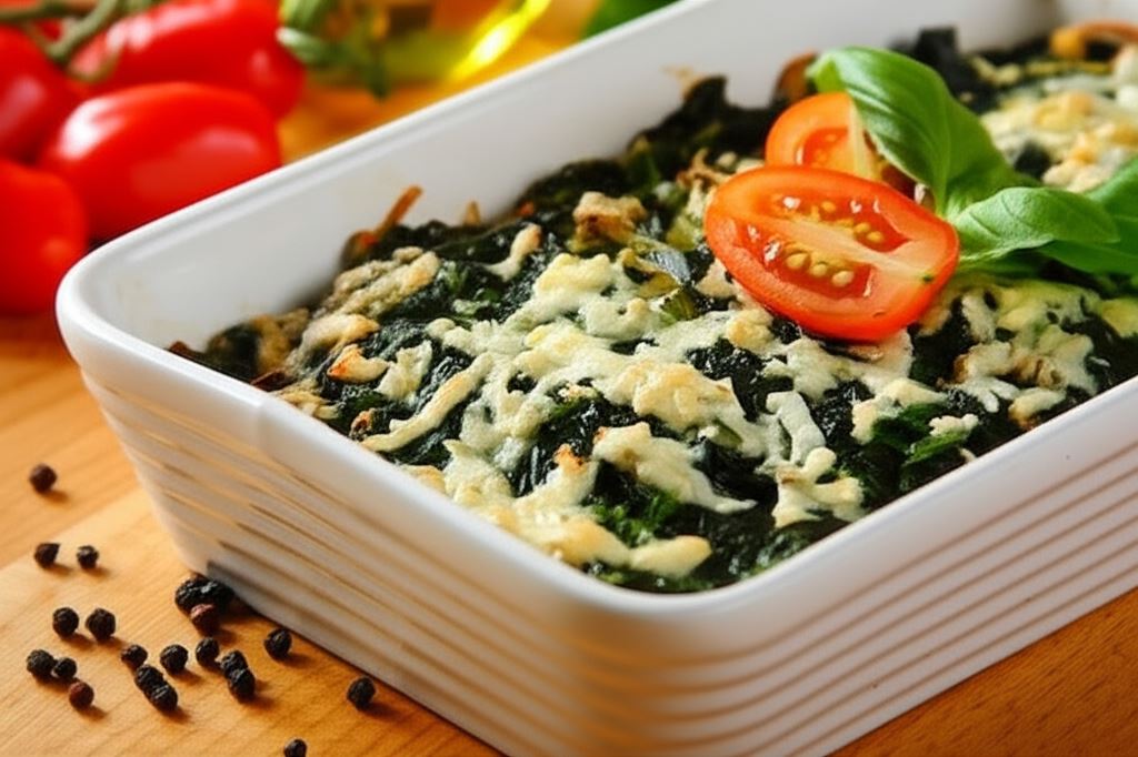 Makaron z sosem szpinakowym