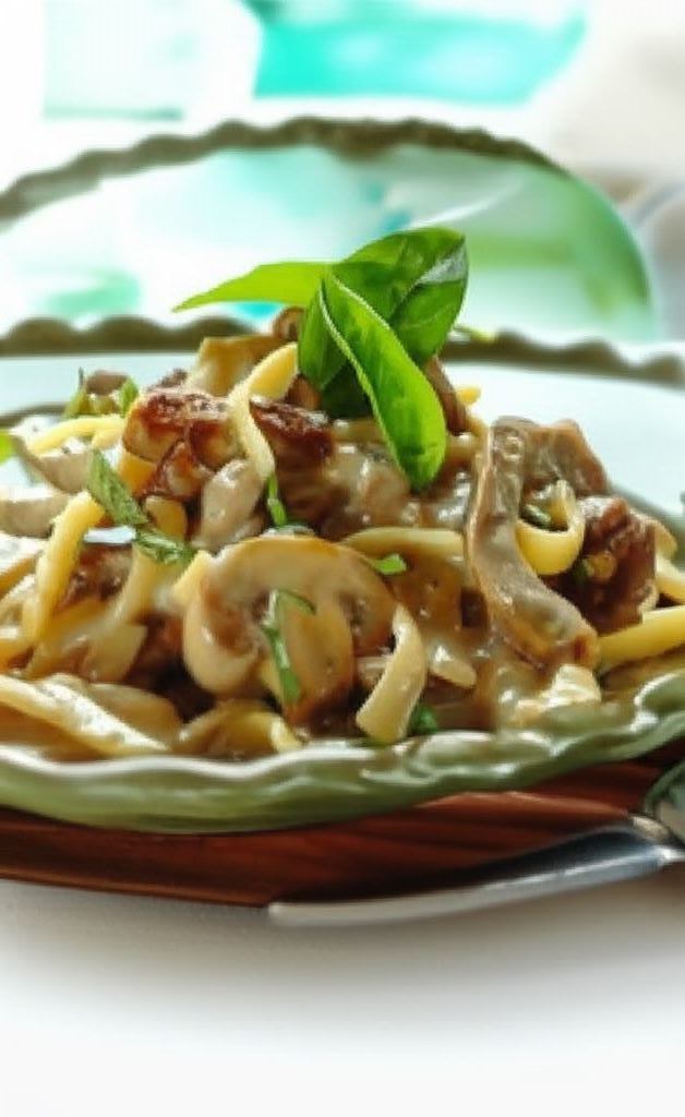 Makaron z wołowiną i czerwonym winem