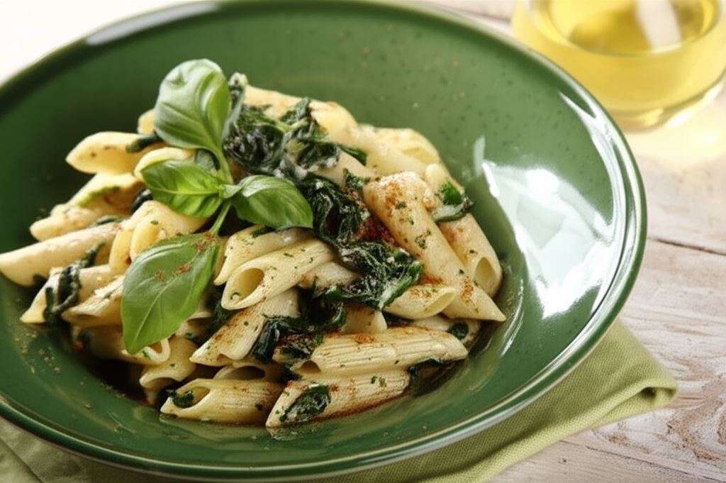 Makaron ze szpinakiem