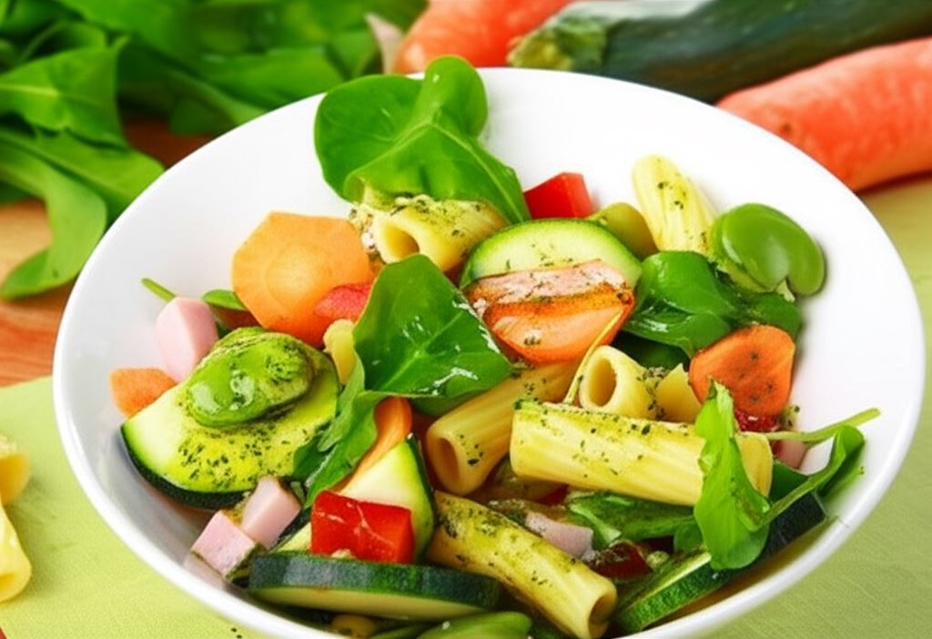 Makaronowa sałatka z bobem