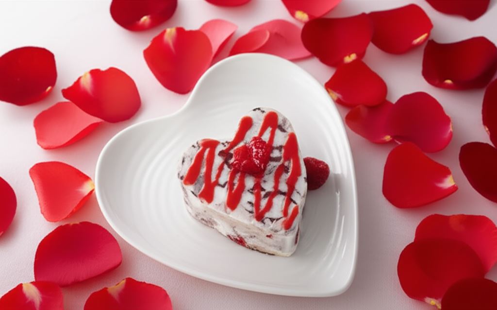 Malinowy deser lodowy dla zakochanych