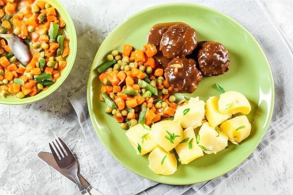 Marchewka z groszkiem i fasolą szparagową