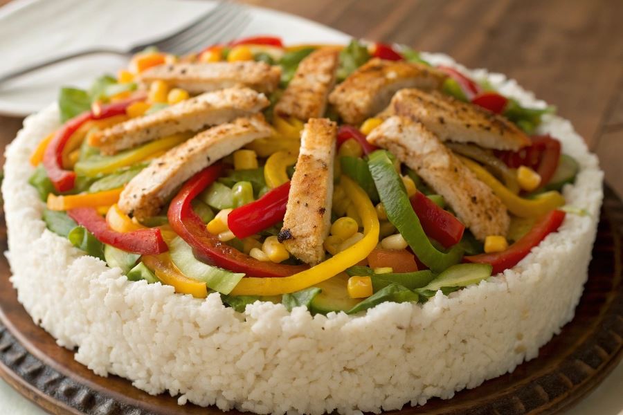 Meksykańska sałatka z kurczaka i papryki