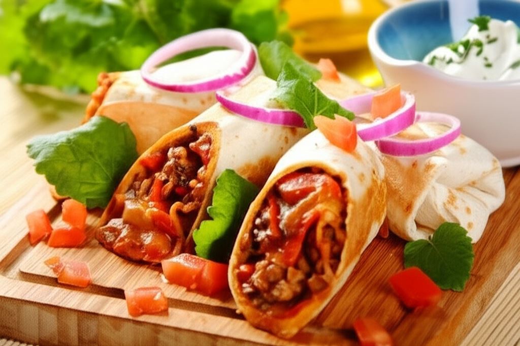 Meksykańskie burrito z kurczakiem i serem cheddar