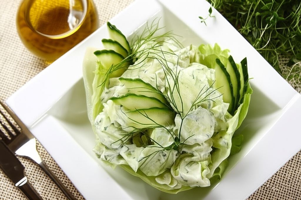 Mizeria z sałatą lodową