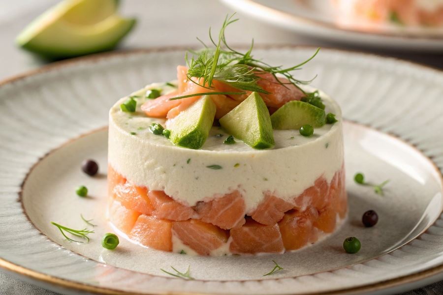 Mus bawarski z łososiem i awokado