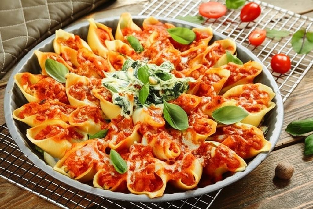 Muszle nadziewane z warzywami