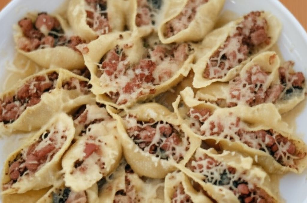 Muszle z mięsem i szpinakiem