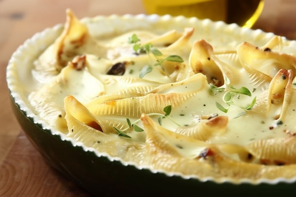 Muszle zapiekane w sosie serowym