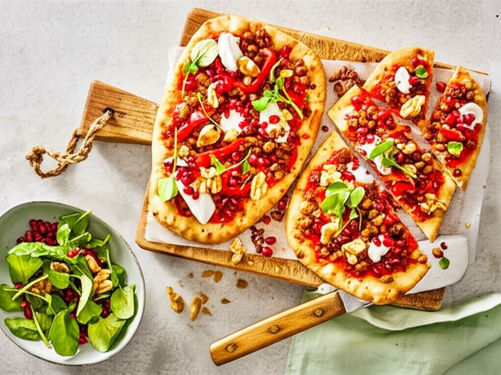 Naan z roślinnym mięsem mielonym