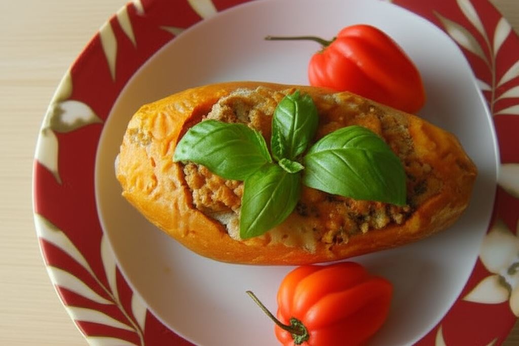 Nadziewany słodki ziemniak