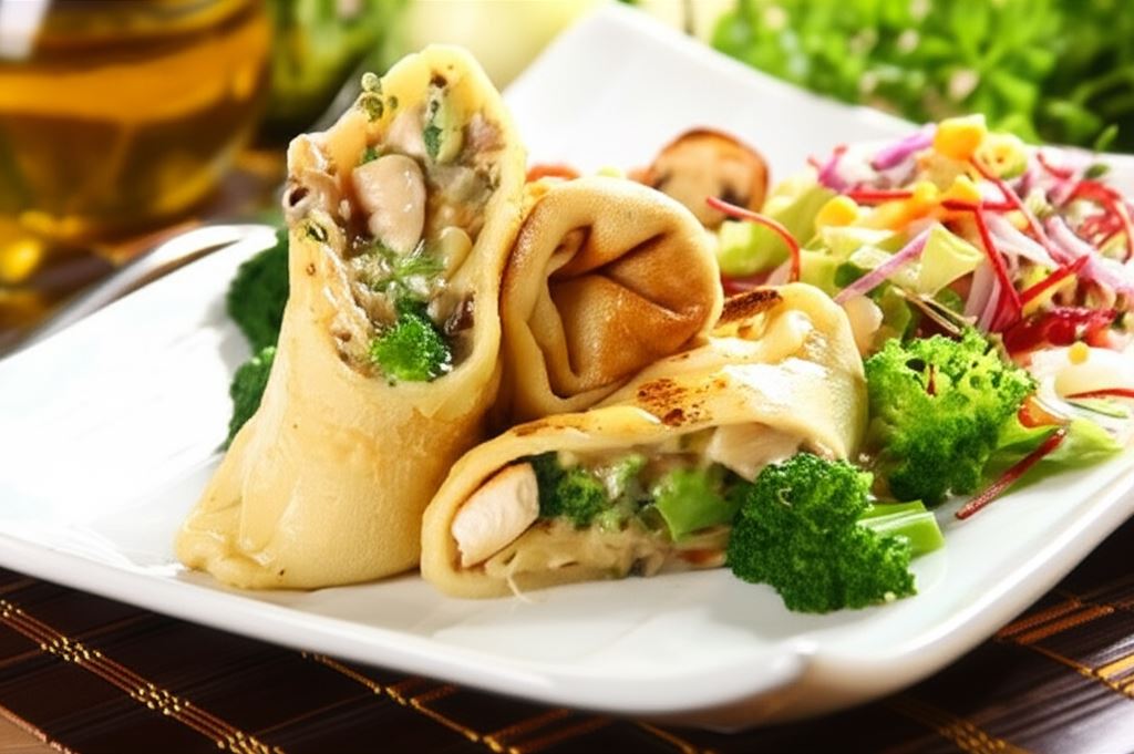 Naleśniki z kurczakiem i brokułami