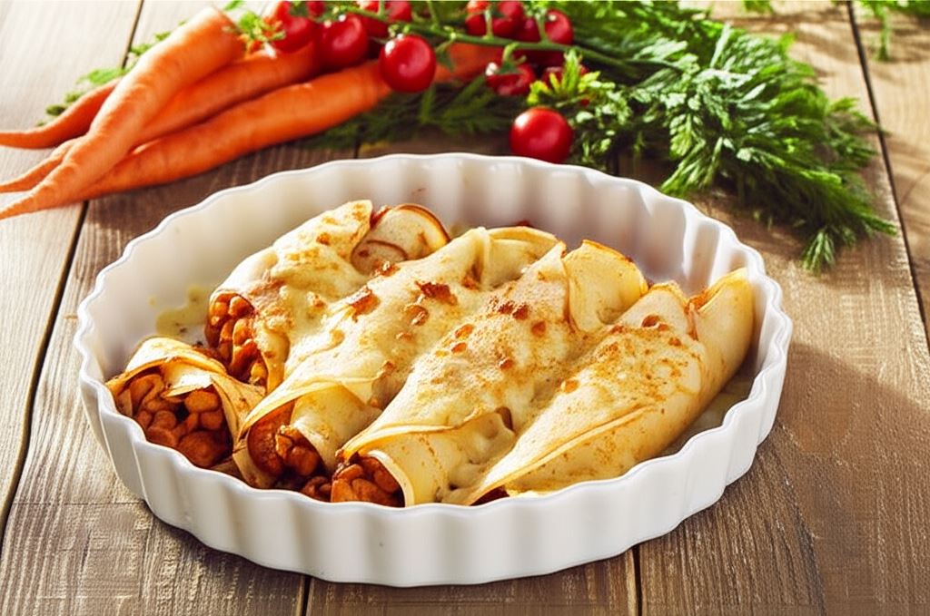 Naleśniki z kurczakiem w sosie bolognese