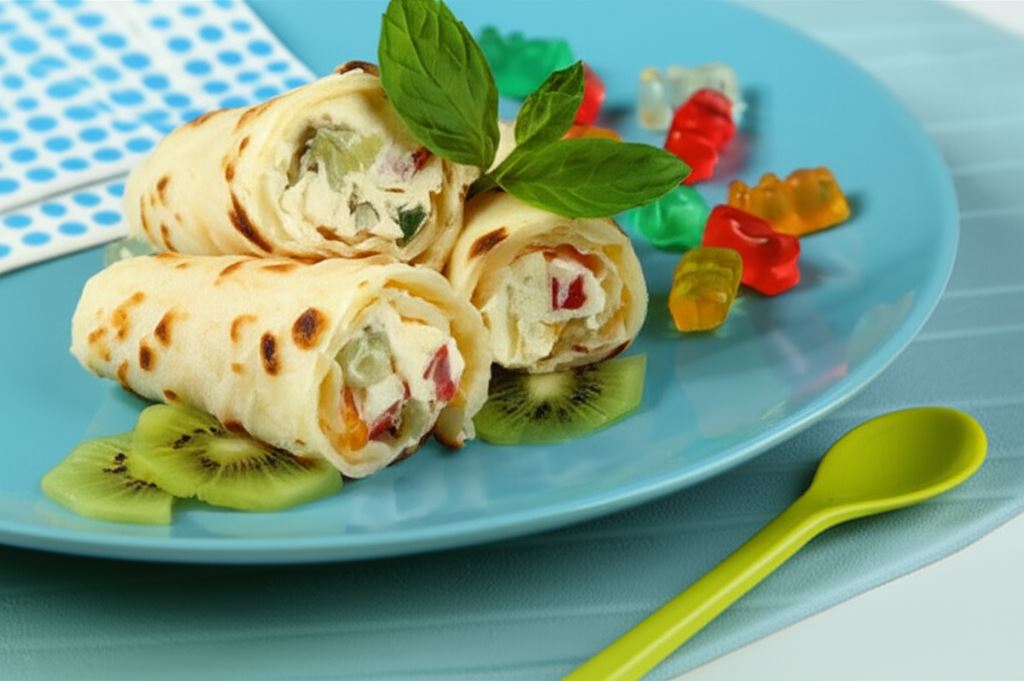 Naleśniki z lodami śmietankowymi i żelkami