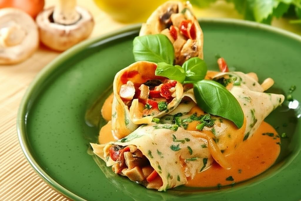 Naleśniki z mięsem i suszonymi pomidorami