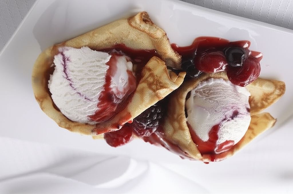 Naleśniki z sosem z owoców jagodowych