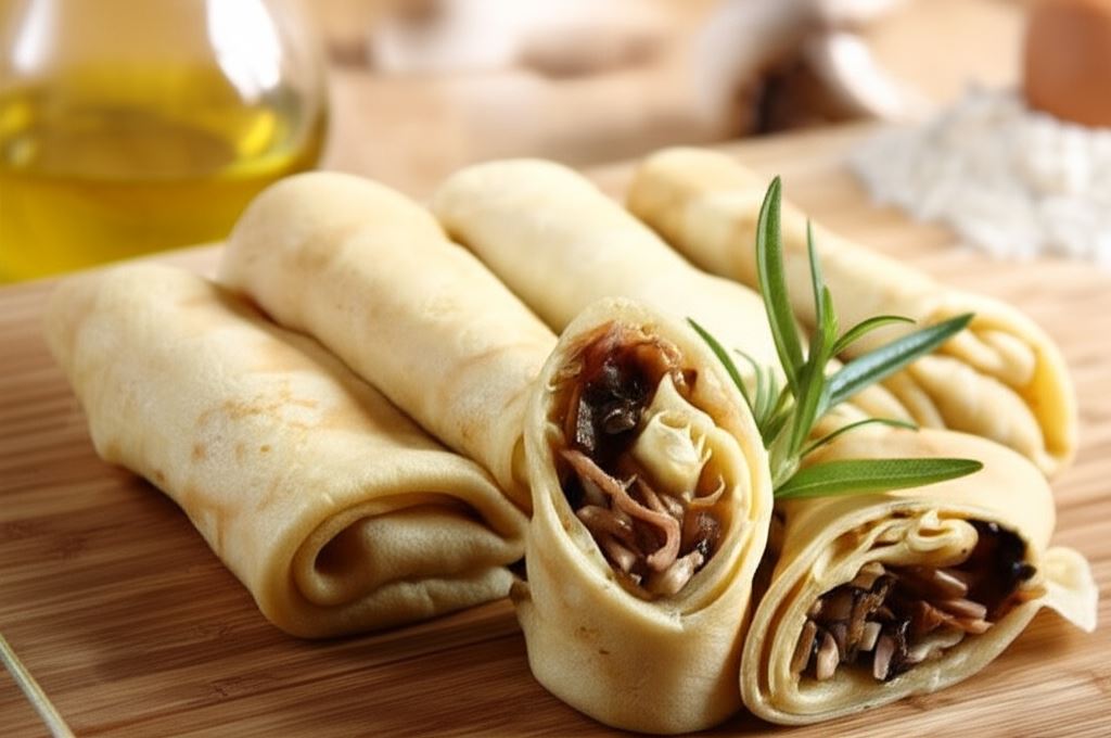 Naleśniki z szynką i pieczarkami