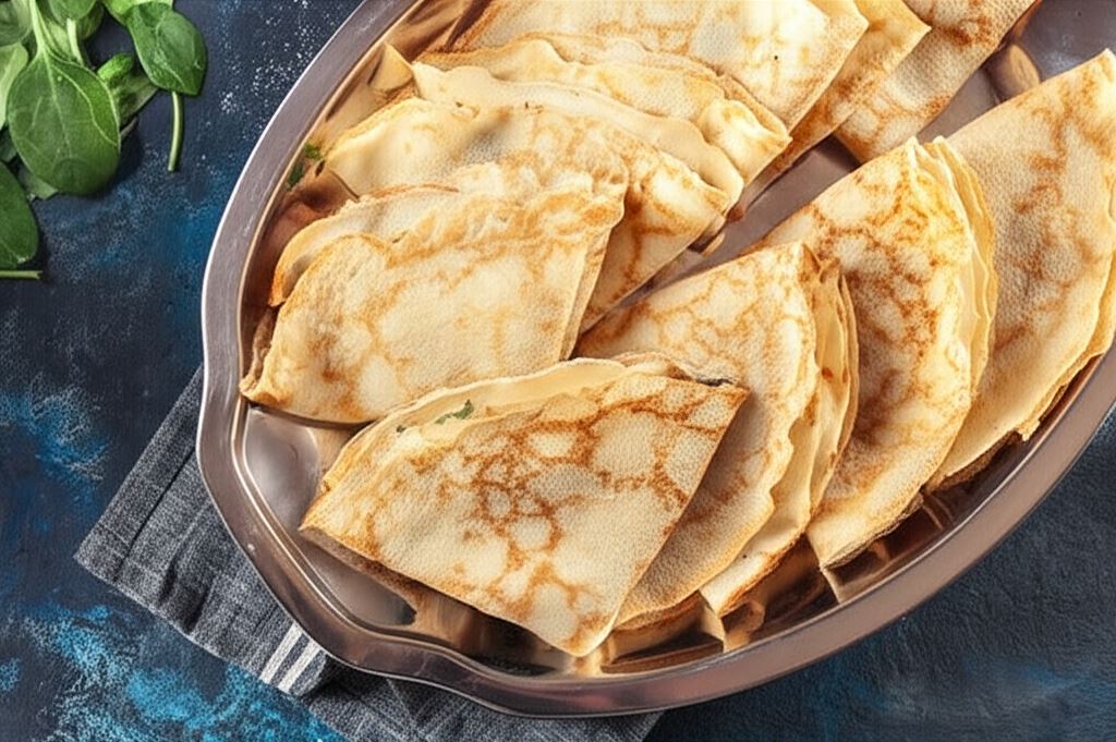 Naleśniki ze szpinakiem i mięsem mielonym