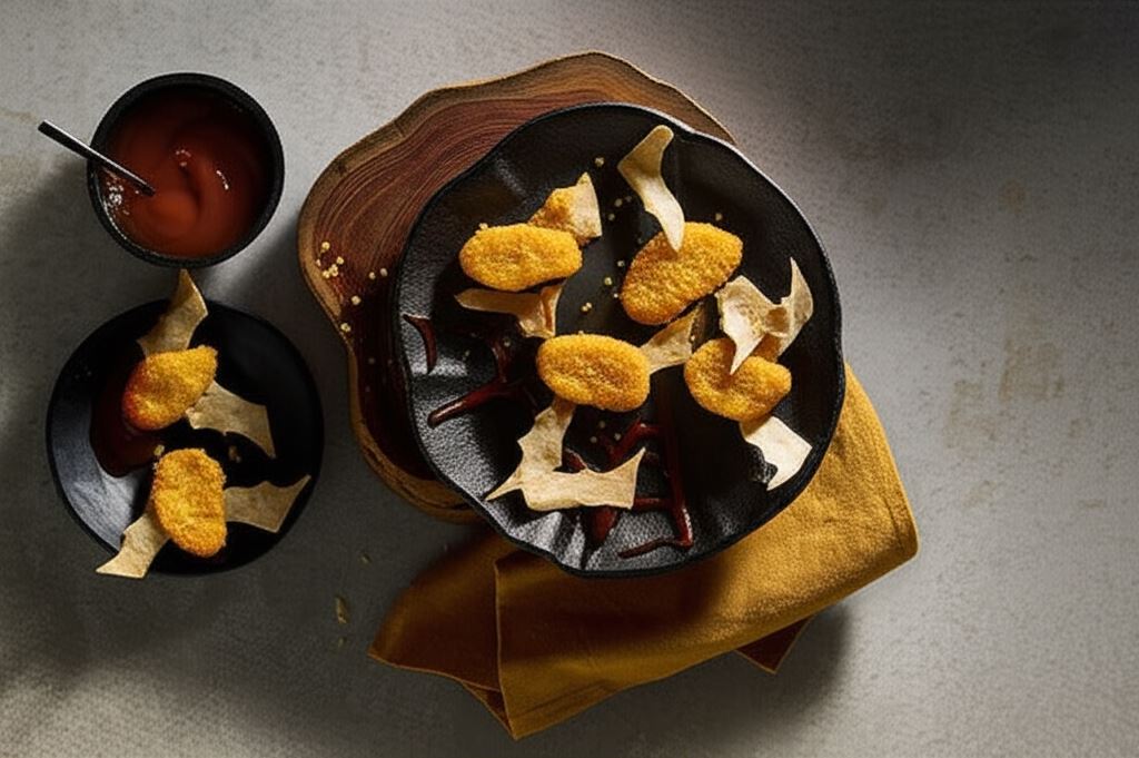 Nietoperze z nuggetsów na Halloween