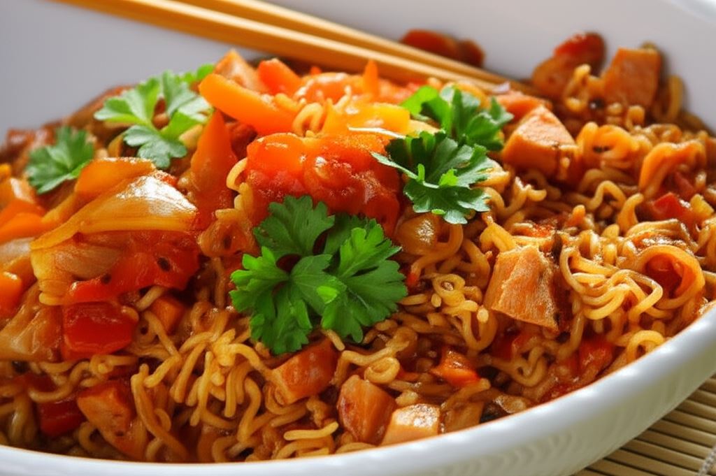 Nudle z patelni - gulasz