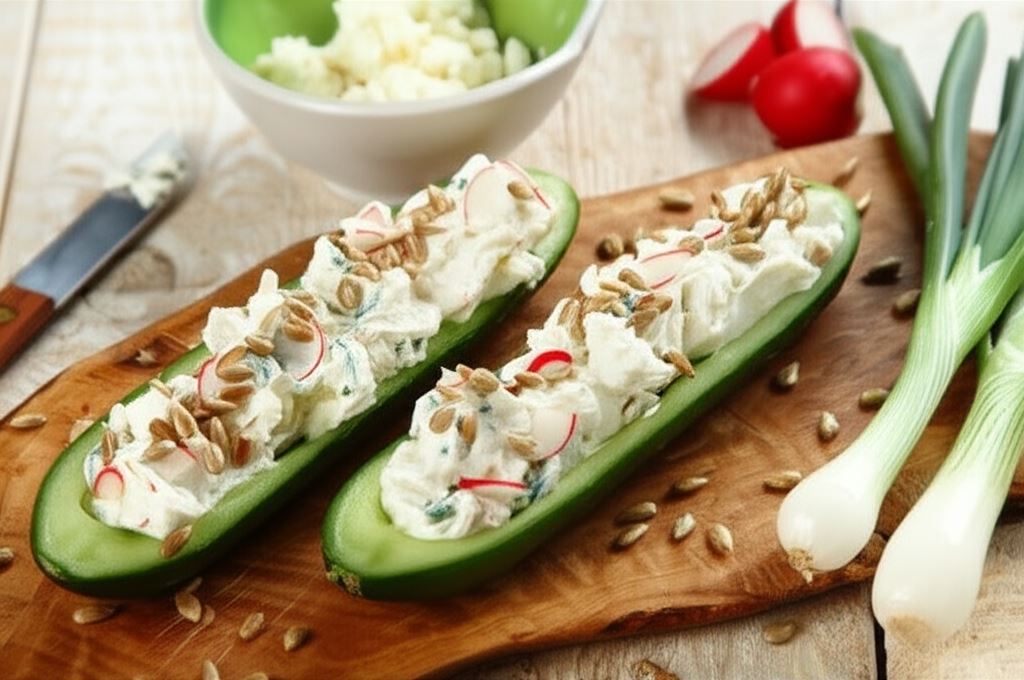 Ogórki faszerowane twarożkiem