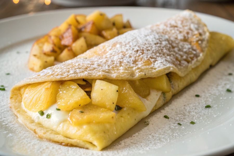 Omlet z kremem i ananasem