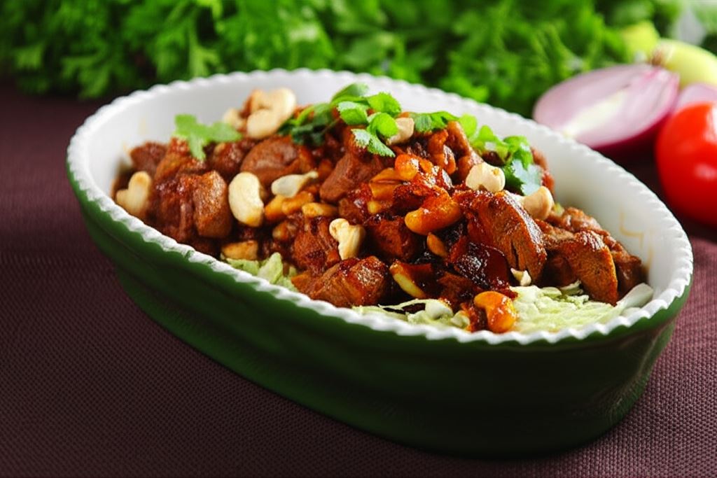 Orientalna wołowina z orzechami i sezamem