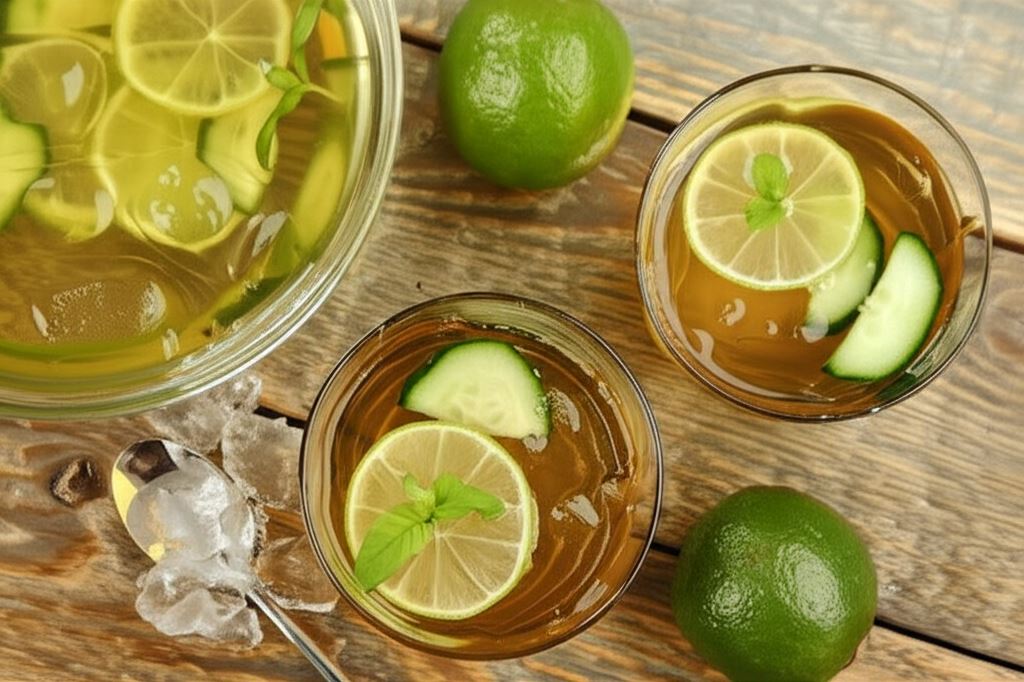 Orzeźwiająca herbata z limonką i ogórkiem