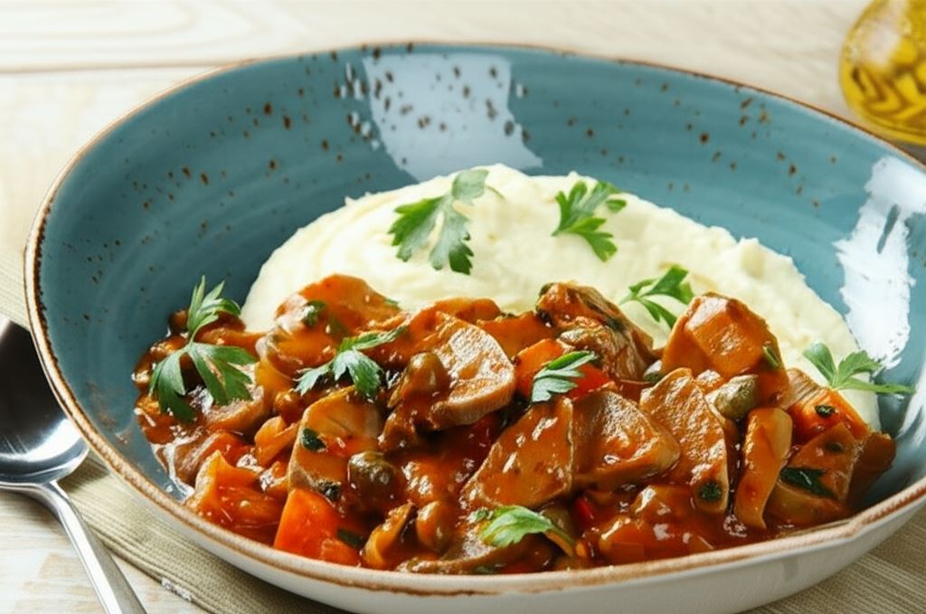 Ozorki w sosie pomidorowo-kaparowym