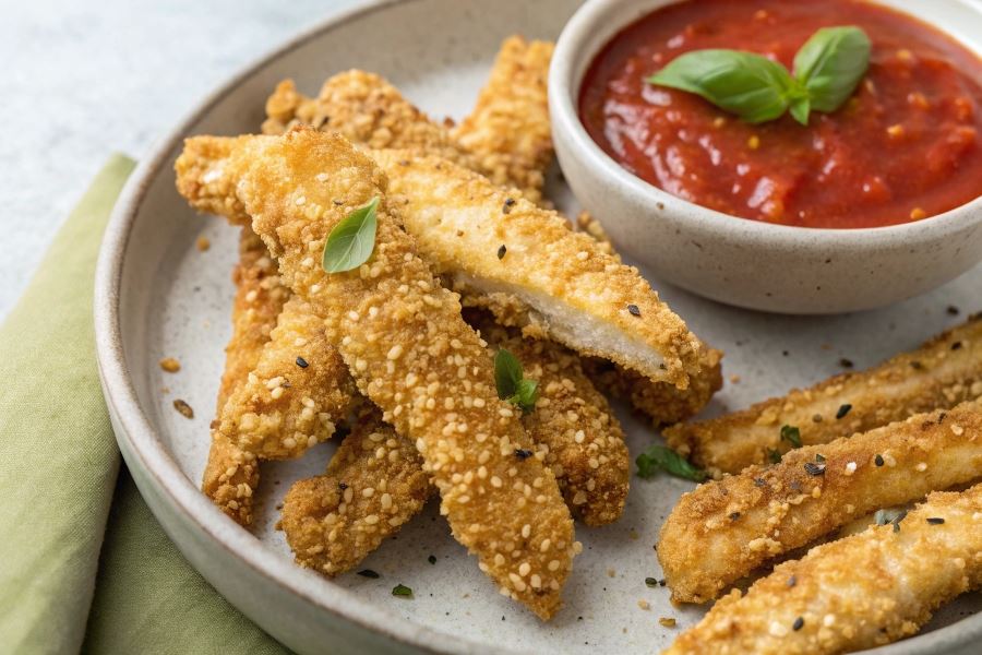 Pałeczki kurczaka w panierce sezamowej